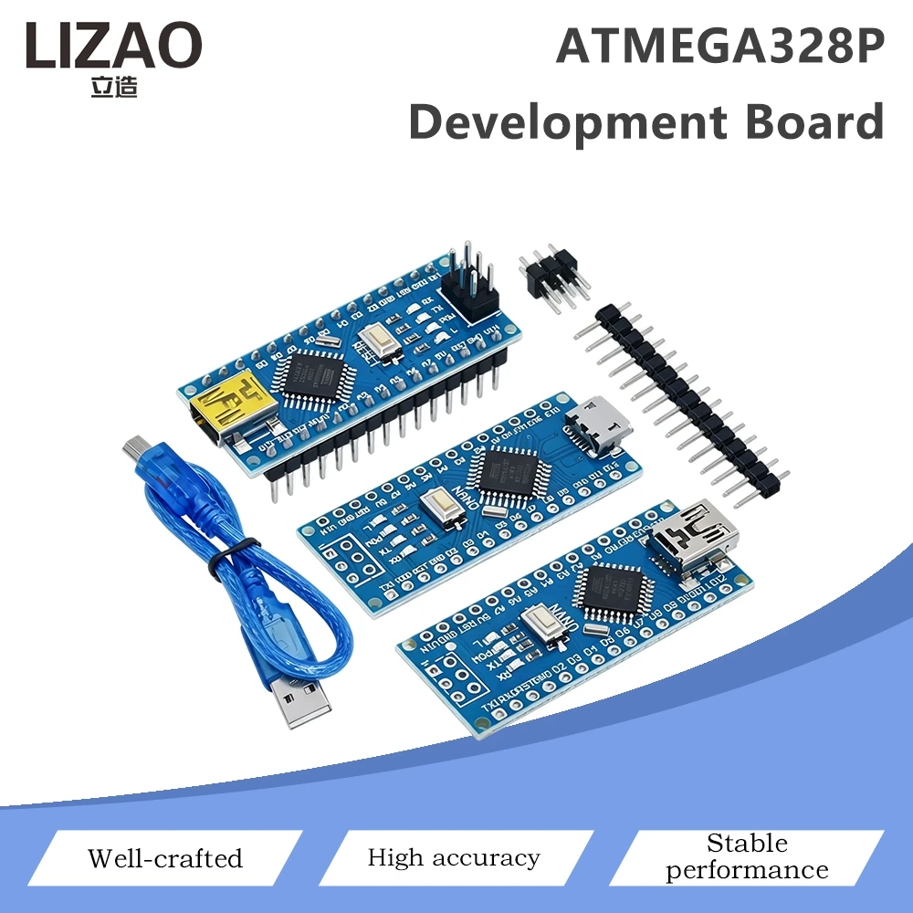 Nano V3.0 ATMEGA328P Development Board Micro USB Type-C USB Interface Controller Board With Pin Header For Arduino