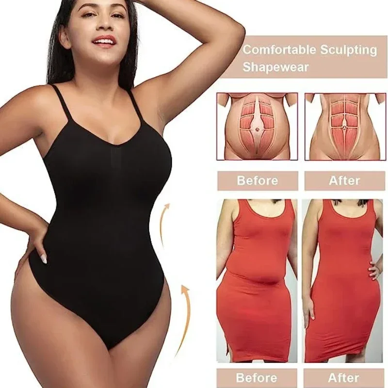 New Bodysuit Women Tummy Tuck Body Shaping One-piece Underwear Plus Size Sexy Underwear Sling Bra Woman Clothing Body Shaper