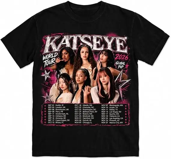 KATSEYE Shirt World Tour 2026 Konzert-Grafik Katseye T-Shirt, Y2k Mode Mädchen Kpop Fan Geschenk Unisex T-Shirt Weiche Baumwolle Streetwear – Detail 8