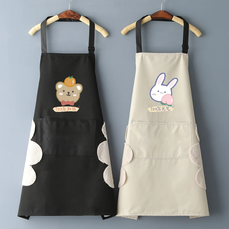 

New waterproof apron kitchen household cooking work clothes dirty and oil resistant waist waist adult custom logo printing femal