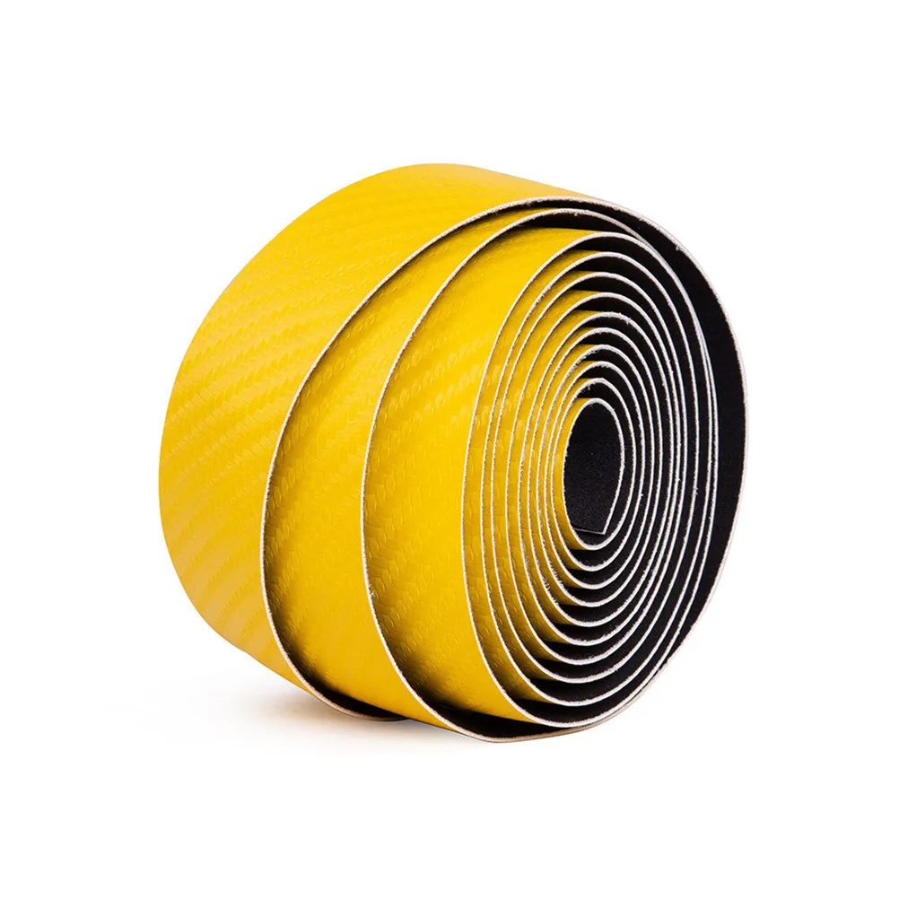 

2 Rolls Carbon Fibre Handlebar Tape High Durability Non Slip Easy Fit Bicycle Handlebar Tape for Road Bike Men Women Yellow