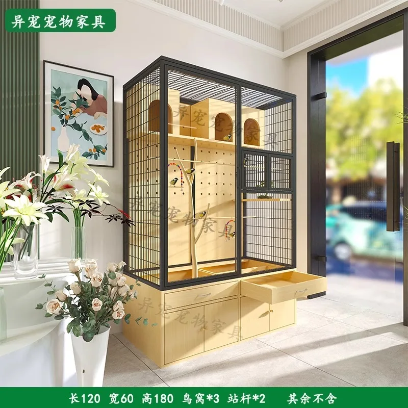 

Parrot cage Xuanfeng solid wood special bird cage extra large