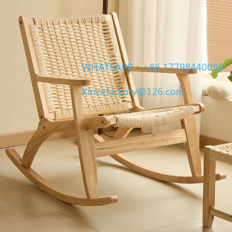 Customizable saddle chair medieval solid wood retro sofa rattan lazy chair