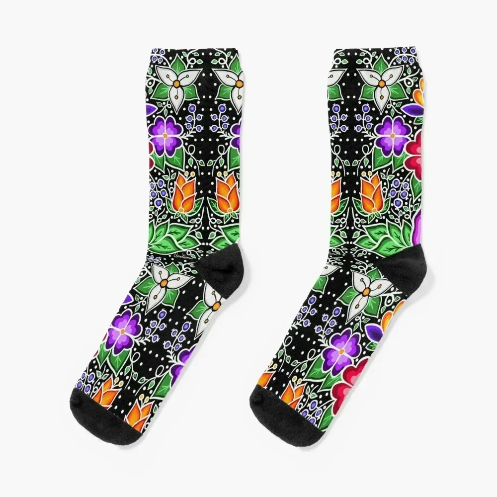 

Ojibway Florals Socks Heating sock new in's custom Socks Female Men's