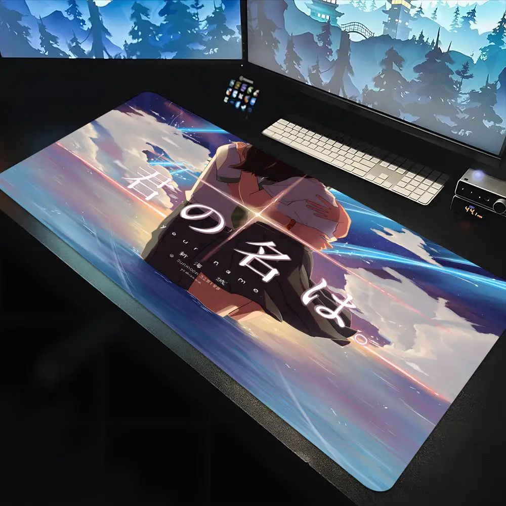 Mouse Pad de borracha antiderrapante, anime seu nome, teclado grande adorável, mesa, tapete para laptop, 1200x600