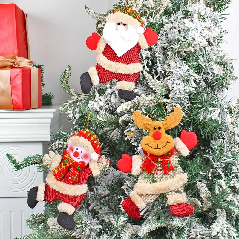 Frohe Weihnachten Ornamente DIY Weihnachtsgeschenk Weihnachtsmann Schneemann Baum Anhänger Puppe Hängen Dekoration für Zuhause Neujahr 2025, Zubehör