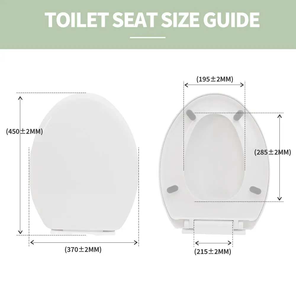 Premium Round Toilet Seat With Cover Quiet Close, Quick Release, Easy Installation Never Loosen Hinge, Slow Close Toilet Seat An