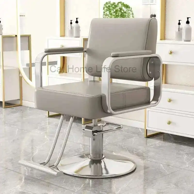 

Reclining Salon Chair Red Barber Vintage Chairs Hydraulic Pump Barbershop Saloon Black Heavy Duty Professional Machines Purpose