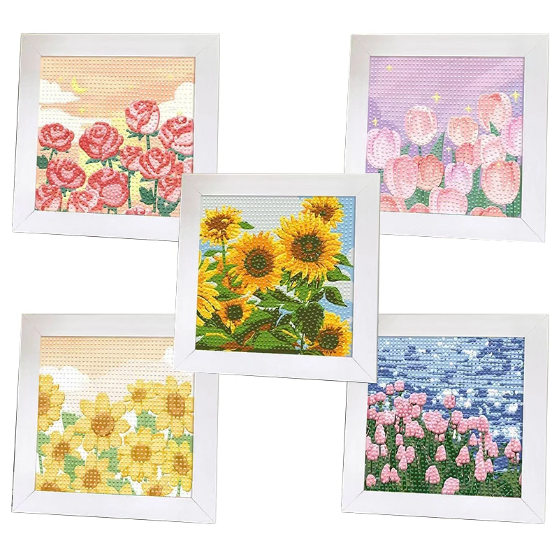 

New Landscape Flower Diamond Paintings Beautiful Tulip Diamond Stickers Handmade DIY Dot Diamond Art Paintings Decorative