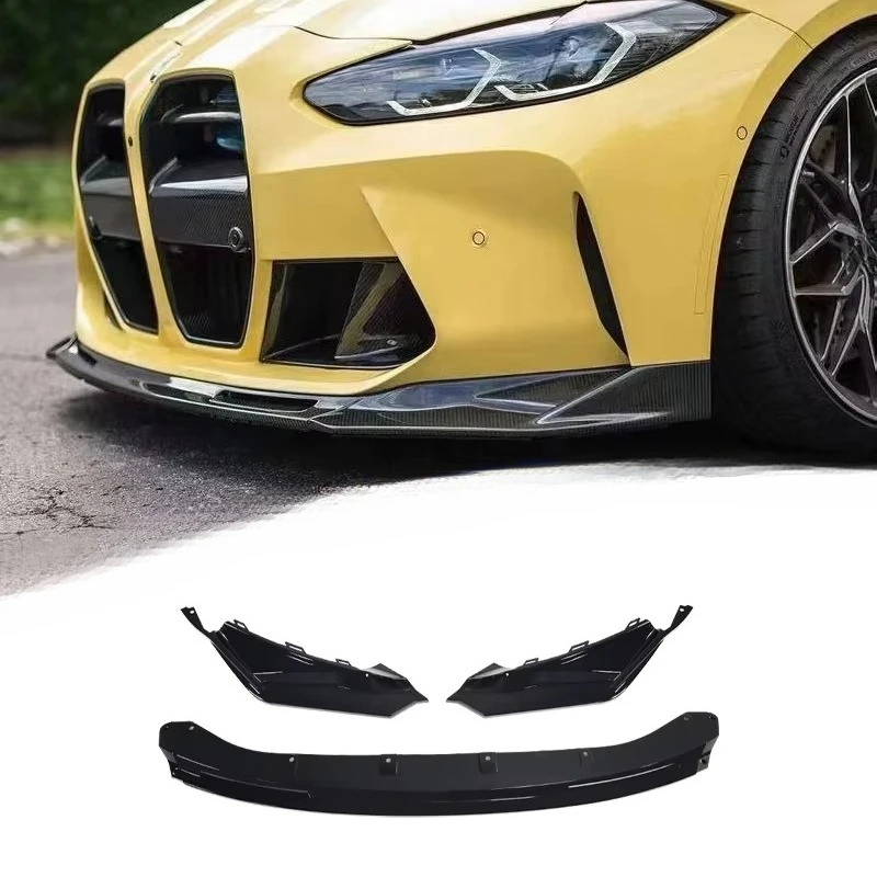 

For BMW M3 G80 2020-2025 C Style 3 Piece Front Lip Spoiler ABS Material No Drill Required Easy Installation Exterior Upgrade