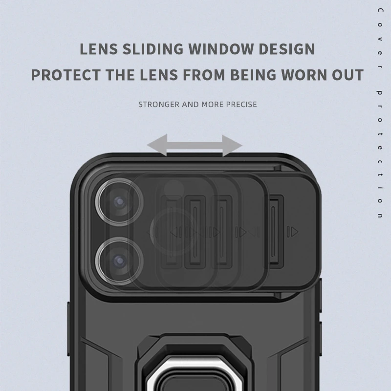 Shockproof Case For Xiaomi 13T Case For Xiaomi 13T Pro Ring Holder Magnetic Back Cover For Xiaomi 13T Push Window Case 6.67 inch