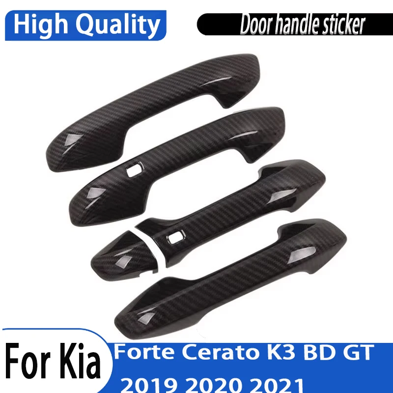 Chrome Car Door Handle Cover Trim Sticker Car Styling Accessories Decal For Kia Forte Cerato K3 BD GT 2019 2020 2021 RHD