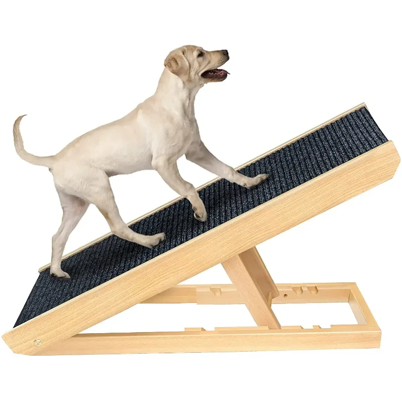 

Регулируемая деревянная рампа для собак, удобная складная нескользящая ковровая поверхность, складная лестница для восхождения для автомобильной кровати, переноски для домашних животных