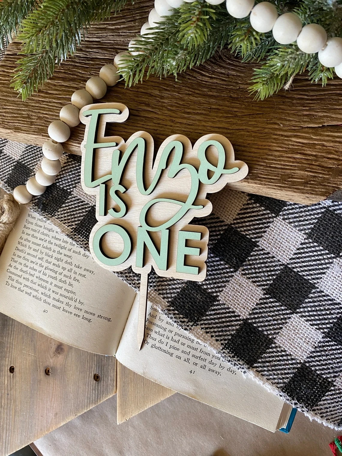 3D Custom Name Cake Topper, Boho First Birthday Party, Personalized Name, First Birthday, 1st birthday,Double Layered Cake Decor