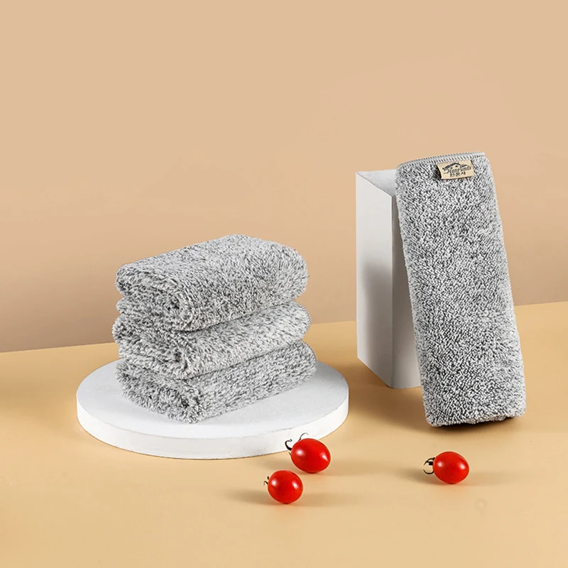 

Bamboo Charcoal Fiber Cleaning Cloth Rags Water Absorption Non-Stick Oil Washing Kitchen Towel Household Cleaning Wiping Tools