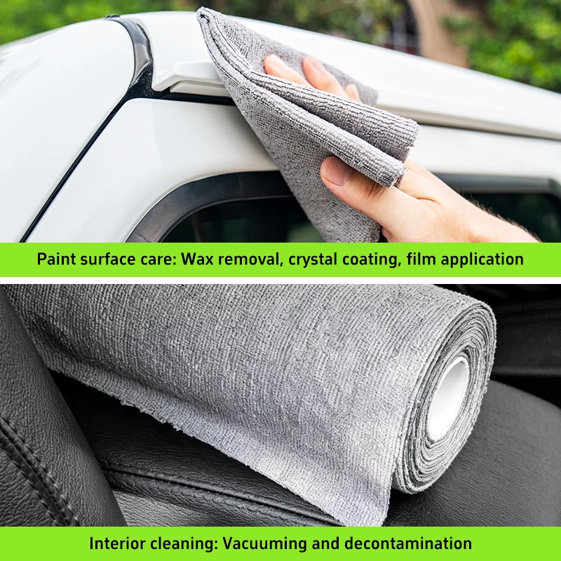 MAGIC GEM Tear‑Away Microfiber Towel Roll, Reusable Lint‑Free Soft Car Detailing Wipes for Exterior, Interior & Glass Cleaning