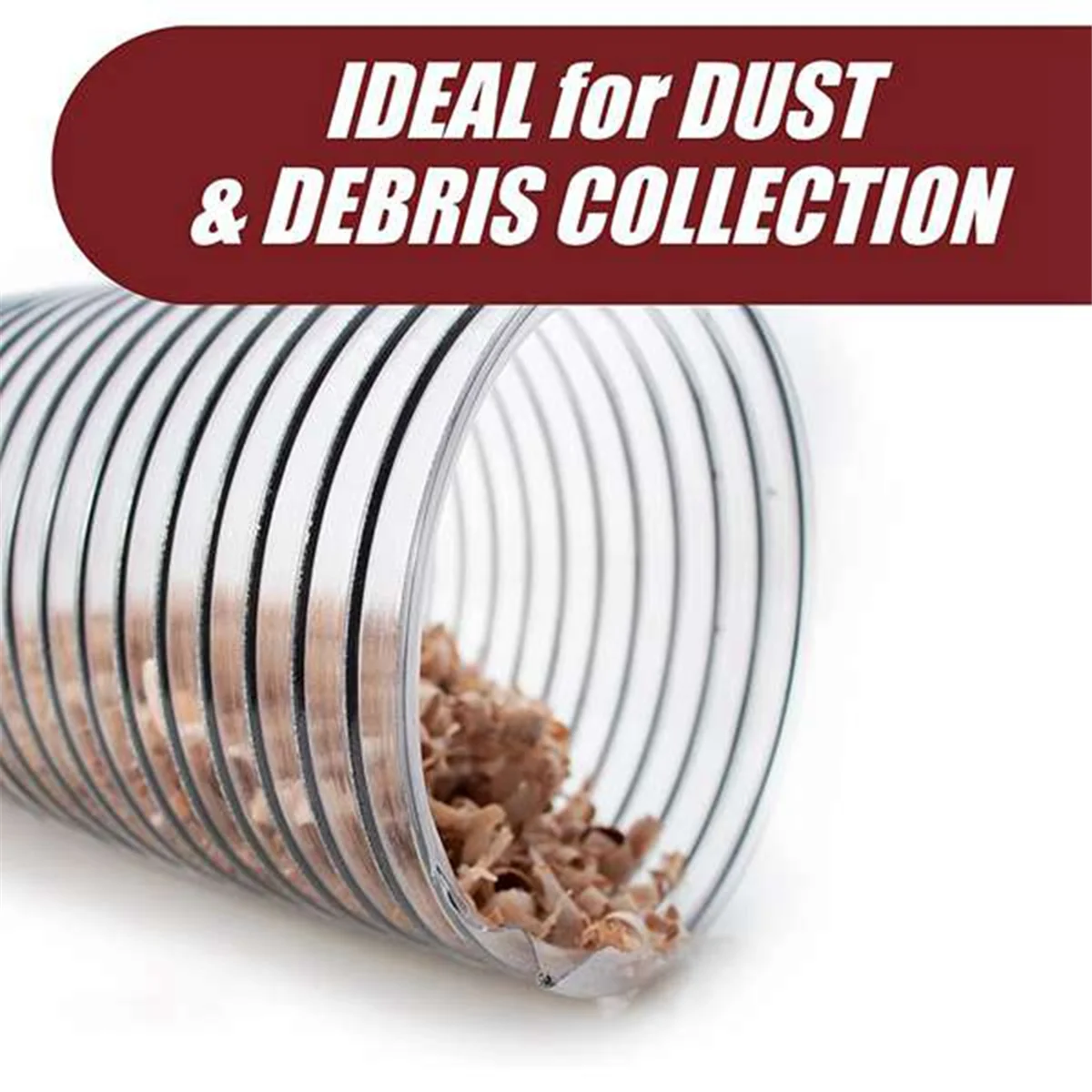 2-дюймовый наружный диаметр 50 мм, прозрачный шланг для сбора пыли из ПВХ для использования с пылесборниками и портами. Идеально подходит для магазинов пылесосов-A07G