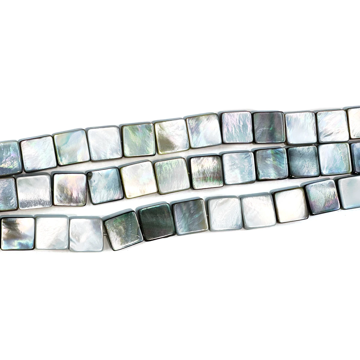 6/8/10mm Rectangular Natural Seawater Shells Black Through-Hole Shell Beads for Jewelry Making DIY Necklaces Bracelets Accessory