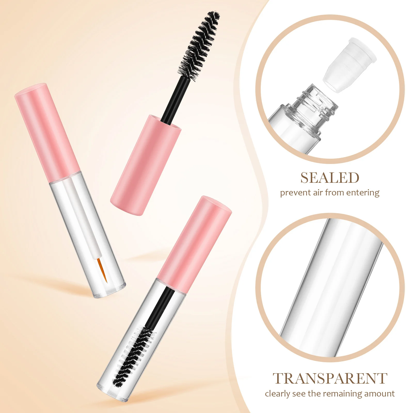 4 pezzi tubo di mascara vuoto bacchetta per ciglia piccola punta dell'ombra bottiglia di rivestimento portatile durevole contenitore per animali strumento di trucco riutilizzabile