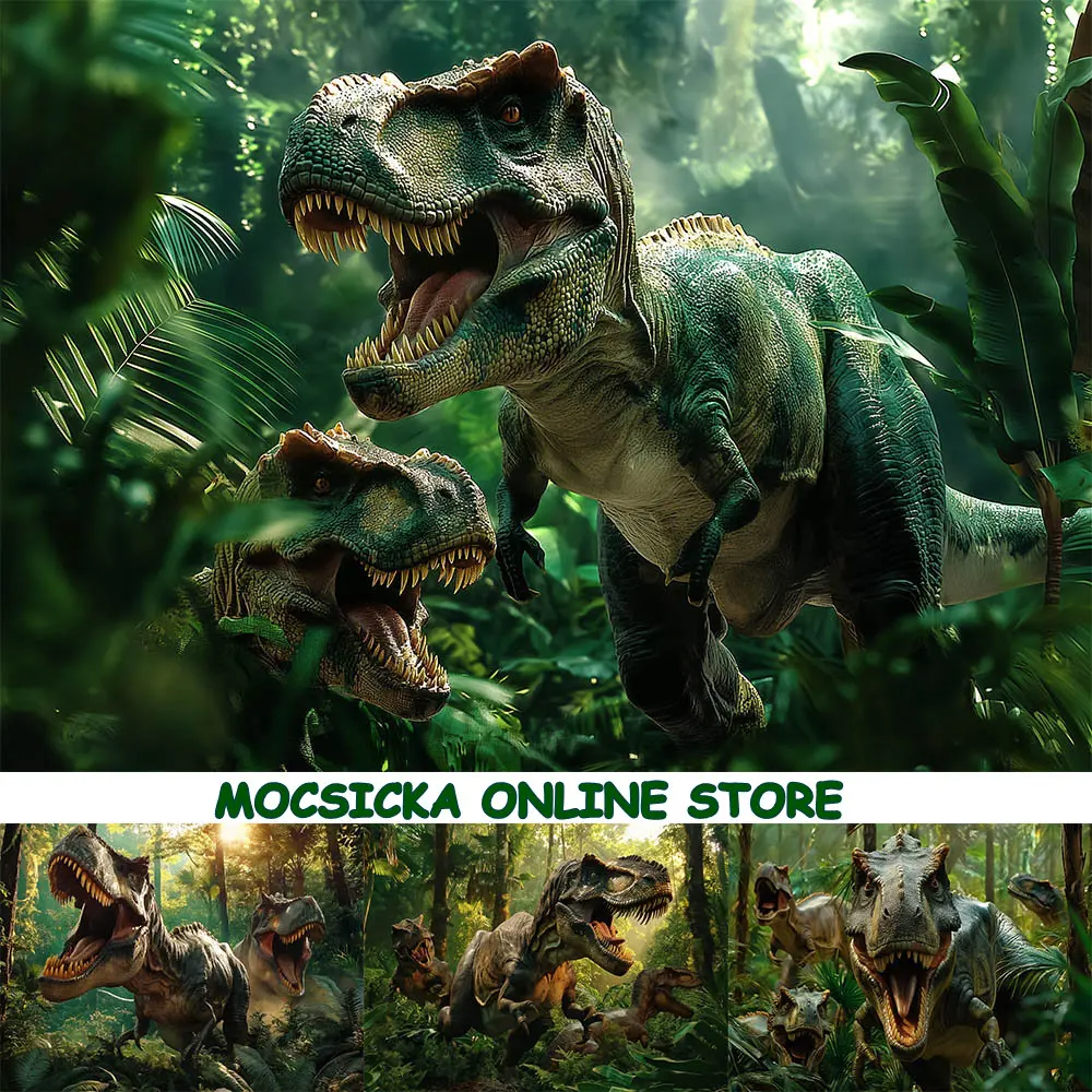 

Mocsicka Dinosaur Photography Background Wild Jungle Forest Boy Birthday Party Decoration Backdrop Photo Studio Photoshoot Props