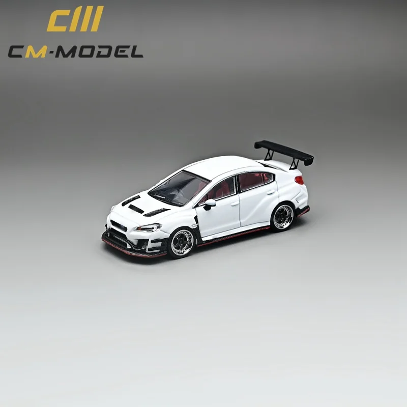 CM Model 1/64 Subaru Varis modified WRX VAB white alloy car model - two sets of replaceable tires