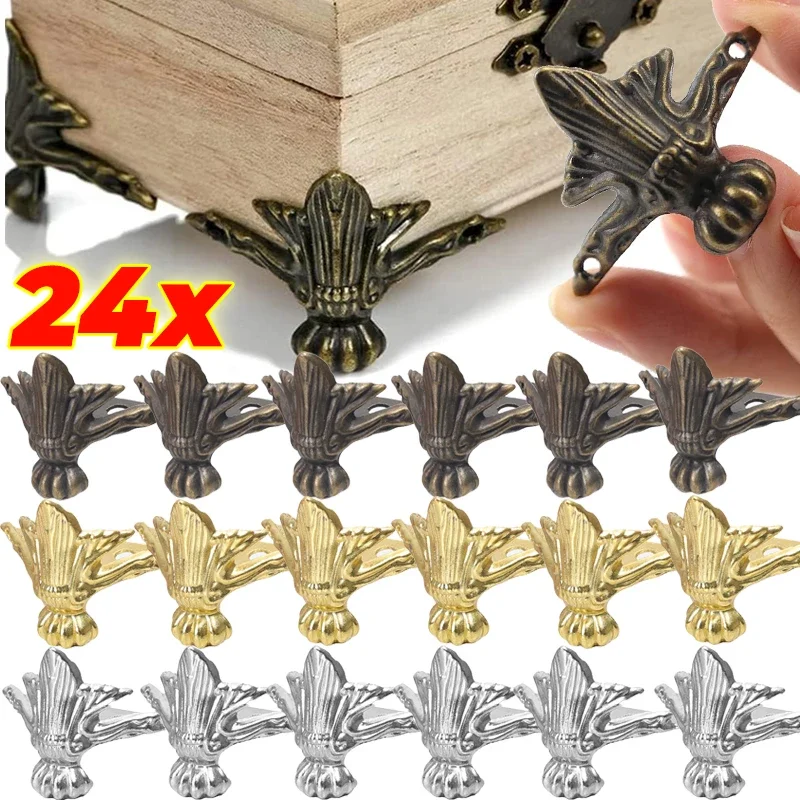 Box Corner Protector Antique Jewelry Decor Wooden Box Feet Legs Corner Pads Boxes Support Bases Triangle Carved Corner Protector