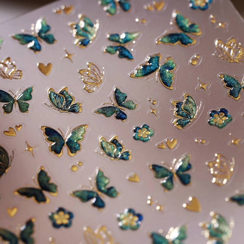 Pegatina para uñas brillante de mariposa de alta calidad, calcomanía estereoscópica para decoración de uñas, entusiastas de la arte de uñas DIY