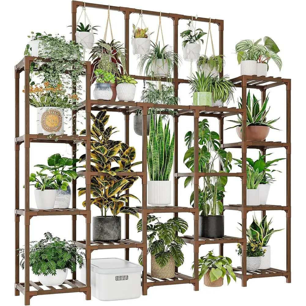 

Plant Stand Indoor Outdoor 63" Tall Plant Shel or Plants 14-Tier Large Plant Sheves or Living Room Heavy Duty Plant Rack Garden
