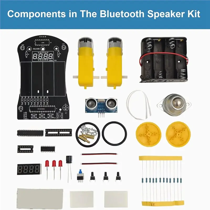 AS96-DIY Smart Car Soldering Kit Solder Project Kit For Learning Ultrasonic Distance Measuring Smart Cart
