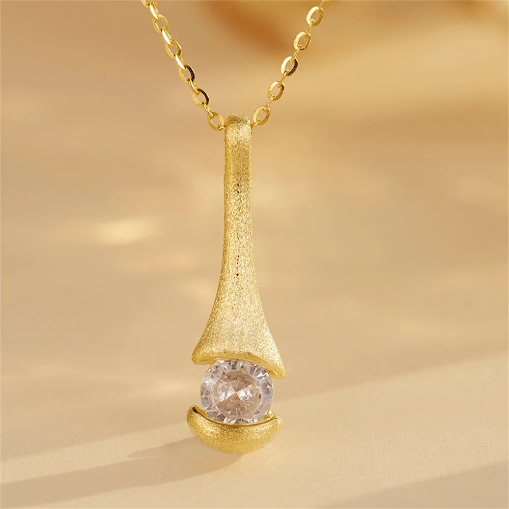 

Корейская цепочка на ключицу из стерлингового серебра 925 пробы, винтажное матовое матовое ожерелье, высококачественное легкое роскошное нишевое женское ожерелье во французском стиле ретро