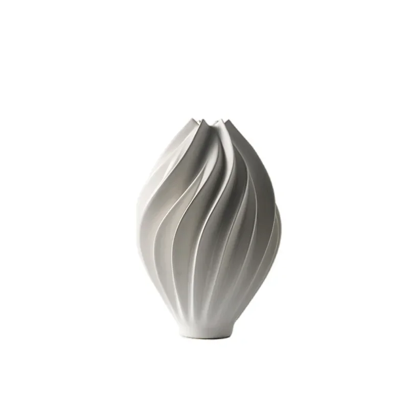 

Simple and modern twist pointed mouth ceramic vase stacking cross-border export flower arrangement model room soft decoration