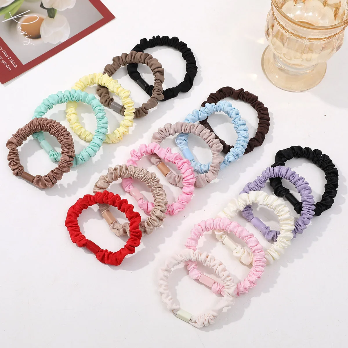 

New Cream Coloured Hair Ring Women High Ponytail Hair Accessories Simple High Elasticity Durable Rubber Band Hair Circle