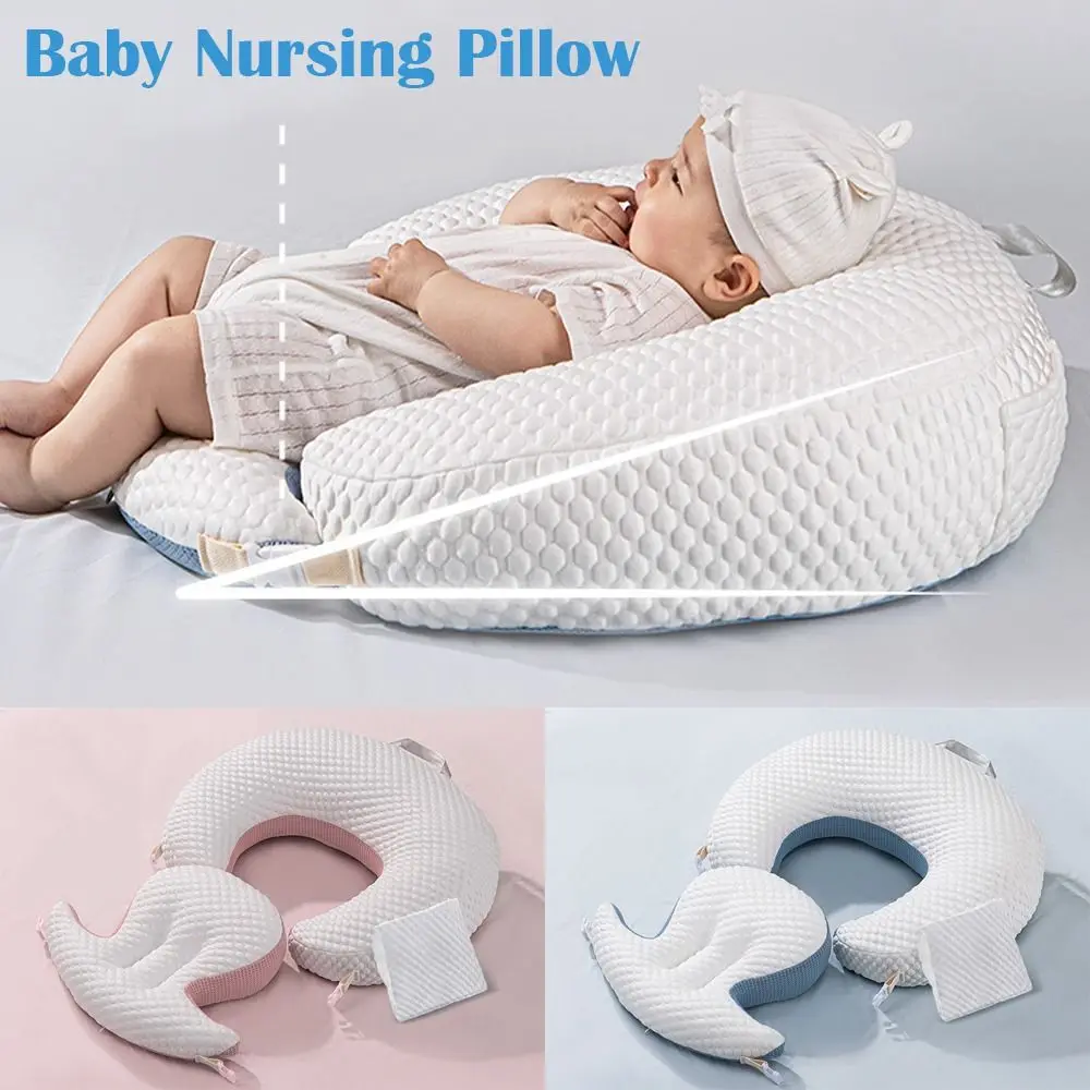 

2-in-1 Baby Nursing Pillow Soft 15° Slope Breastfeeding Pillow Comfortable Anti-vomiting Design Head-up Training Pillow