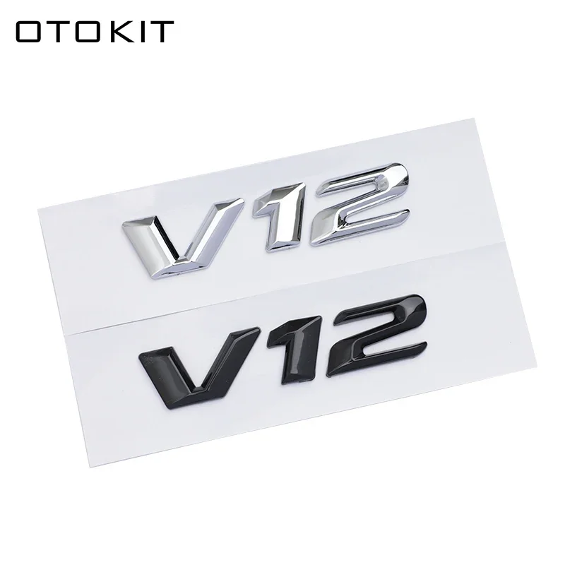 OTOKIT 3D ABS chromowane litery błotnik samochodu naklejana etykieta V12 Logo symbol dla Mercedes Maybach S600 W222 S500 W140 CL600 M275 CLS63