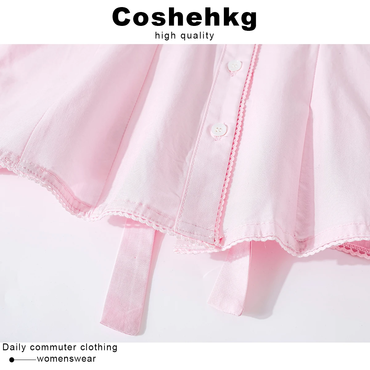 เสื้อผ้าสไตล์หวานๆ สำหรับสาววิทยาลัย รุ่น Sweet Sle Coehkg  แบบมีระบายช่วงเอว คอตตอน  ลายดอกไม้  ใหม่ล่าสุดสำหรับฤดูร้อน