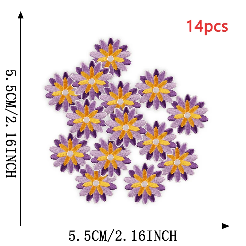 14 stücke Auge Blume Nette Brief Herz Regenbogen Lot Für Kleidung Eisen Auf Patches Gestickte Thermische Baby Kinder Nähen Groß stoff Parche – Detail 11