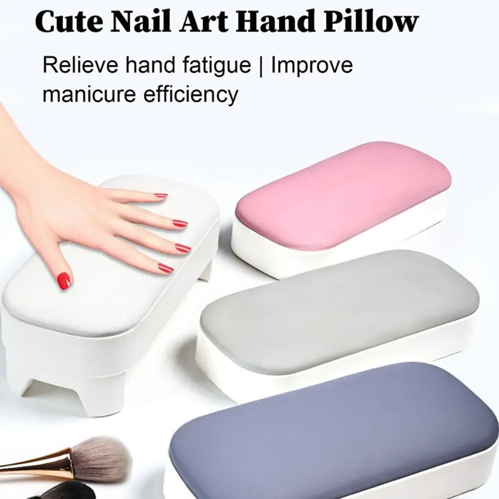 

Подушка для дизайна ногтей с двумя руками, съемная подставка из искусственного материала, подставка для маникюра, маникюрный стол, искусственная кожа