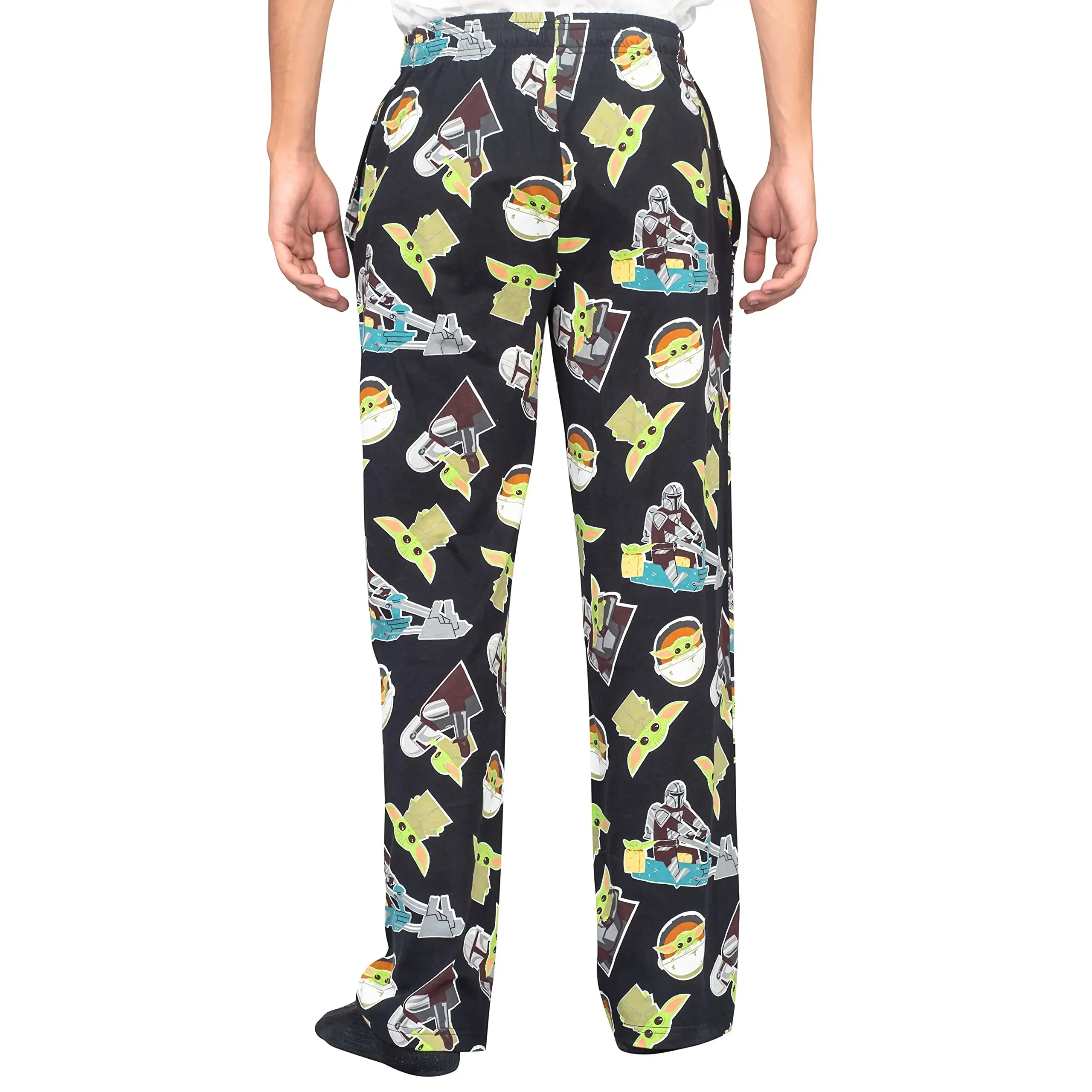 Pantalones de pijama con estampado integral Mandalorian Baby Yoda Snacks & Naps para adultos y niños, ligeros, de secado rápido, cómodos para el verano