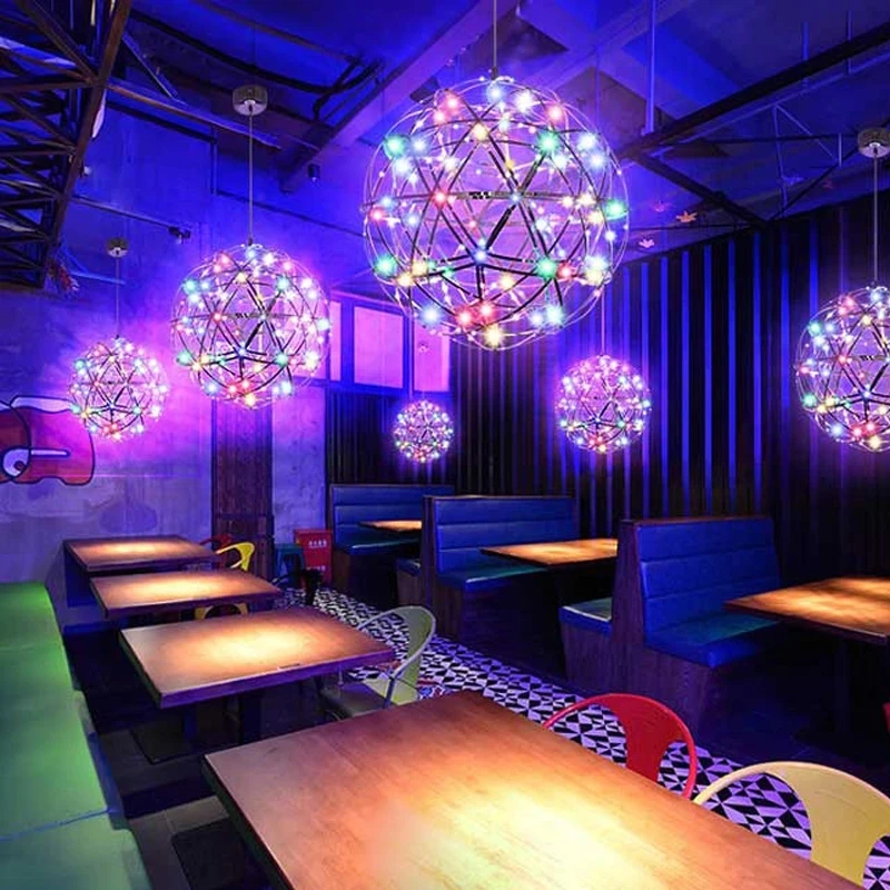 Dutch Design Spark Ball Chandeliers Simple Modern Personalized Restaurant Living Room Creative Round  Fireworks Pendant Lamp