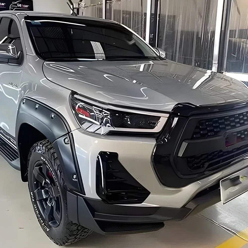 

Для Toyota Hilux Revo Vigo 2021-2024 автомобильные передние фонари обновление двойной объектив проектора аксессуары светодиодные автомобильные фары в сборе