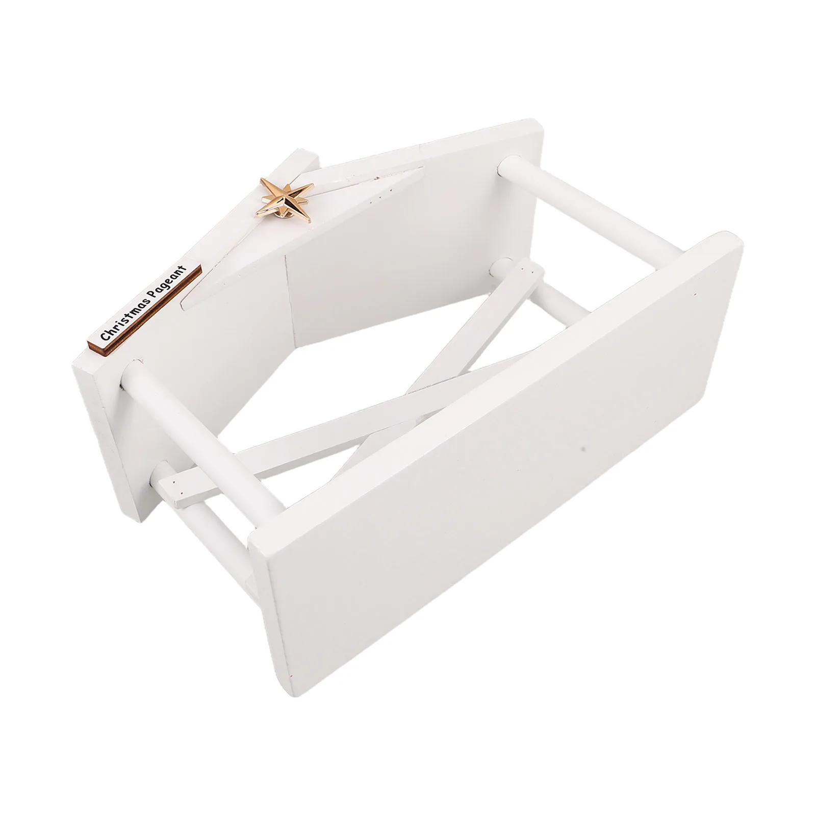 

Rustic Wood Manger Nativity Stable White Handcarved Christmas Indoor Mantel Tabletop Decor Jesus Birth Scene Bethlehem Star