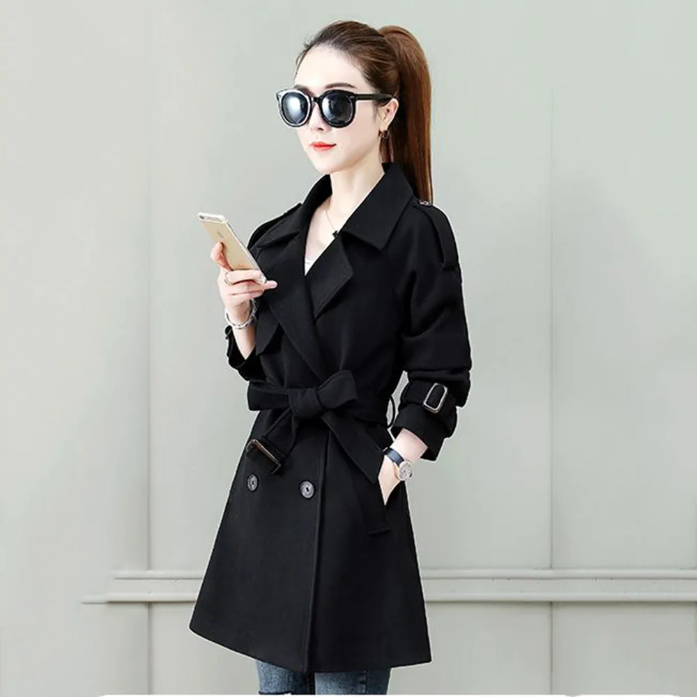 Windbreaker Women's Spring And Autumn 2024 Explosions Temperament Long High-end Fashion Ladies Slim Coat Tide.