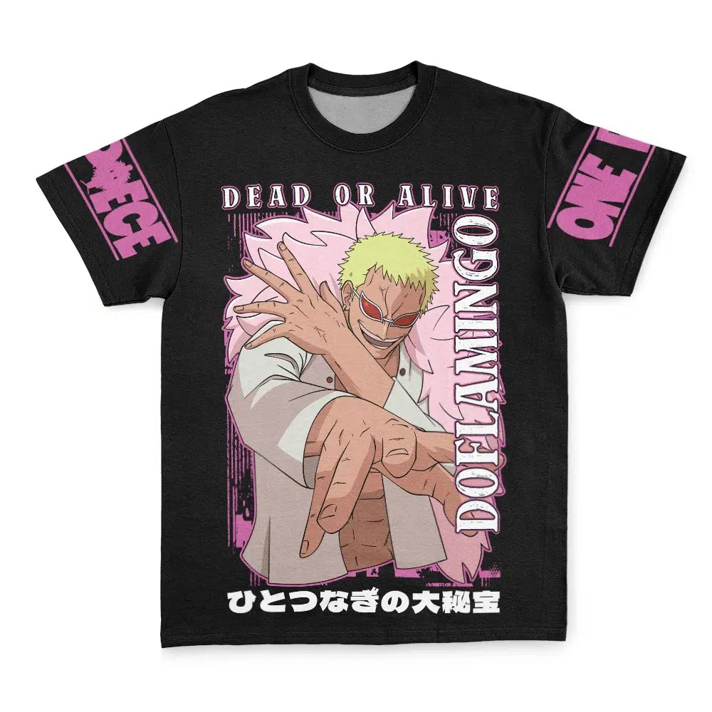 Bandai « Heavenly Yaksha » Doflamingo Dead or Alive One Piece T-shirt imprimé anime pour adultes et enfants, été, séchage rapide, doux et léger
