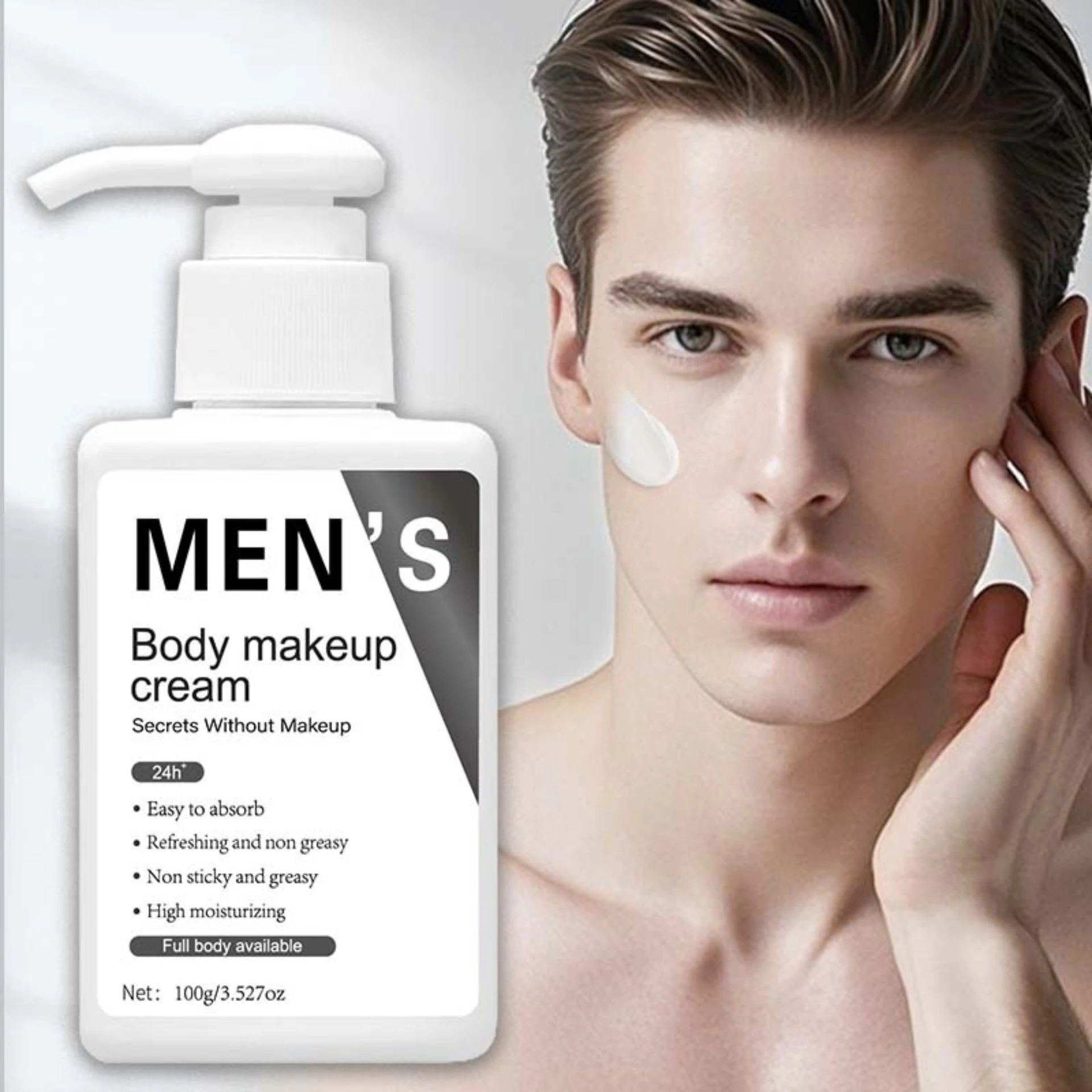 Men's Plain Body Cream 100g Brightening Skin Tone Concealer Moisturizing Refreshing Non-sticky Full Body Available Skincare