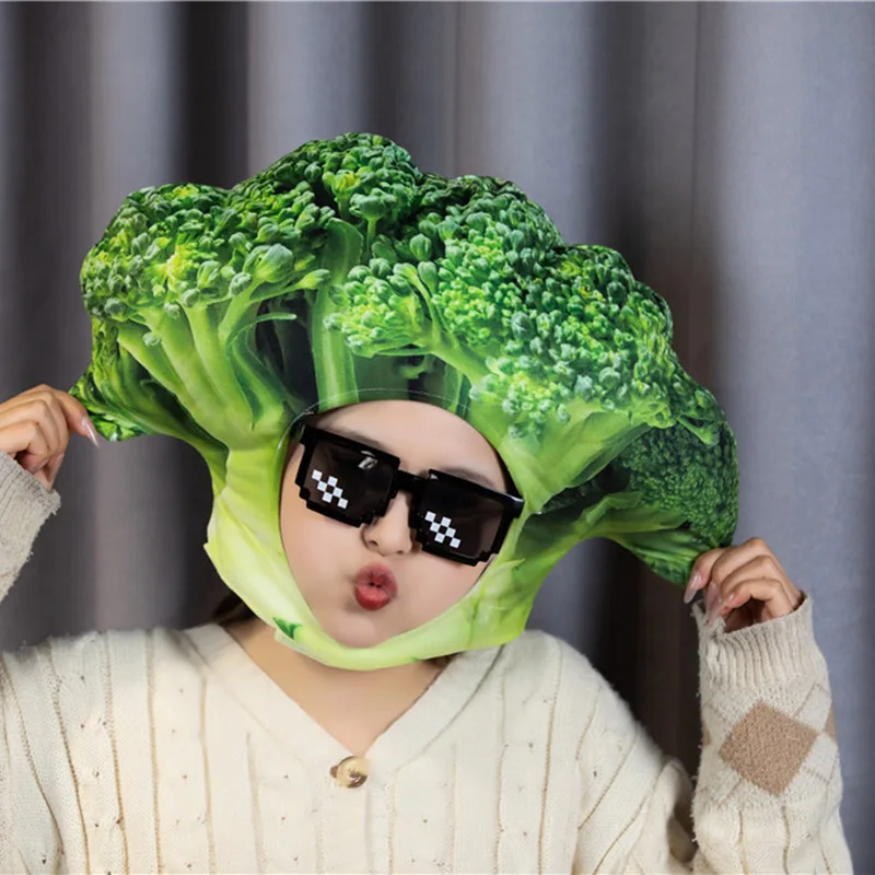 Broccoli headsets, hats, plush vegetables, photography props, photo props, cartoon headsets, props