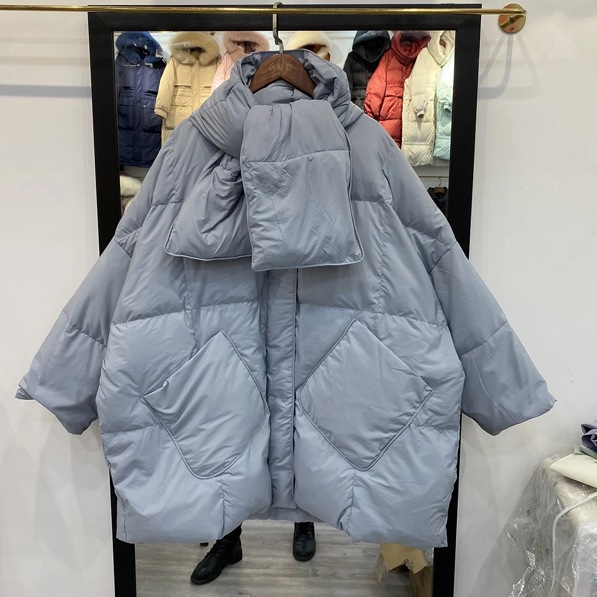 

Women's Faion Thiened Large Size Loose White Du down Casual Outerwear Spring 2025 Korean Sle Straight Cut Coat