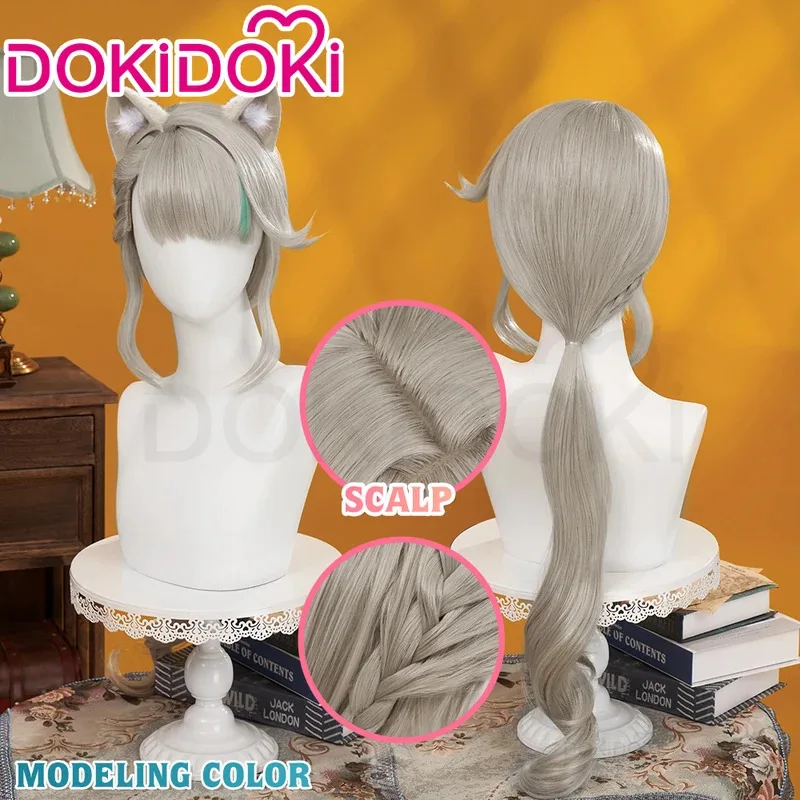 

AA wat В НАЛИЧИИ/Игра Genshin Impact DokiDoki Fontaine Lyney, кружевные волосы, татуировка, линетт, парик для косплея, уши, новинка 2023 года