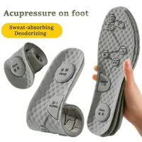 2 pairs Foot Acupressure Insole Men Women Soft Breathable Sports Cushion Inserts Sweat-absorbing Deodorant Orthopedic Shoe Sole