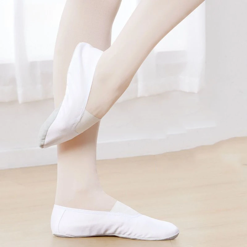 Gymnastics Shoes Men's Women's Dance Shoes Adult Yoga Soft Sole White Canvas Lightweight Breathable Children's Ballet Shoes