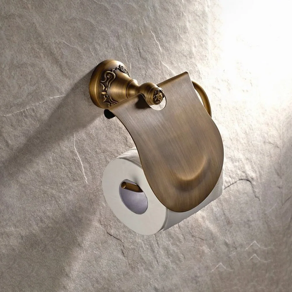 

Винтажный Ретро античный латунный резной настенный держатель рулона туалетной бумаги с художественным узором для ванной комнаты Аксессуары для ванной комнаты mba421